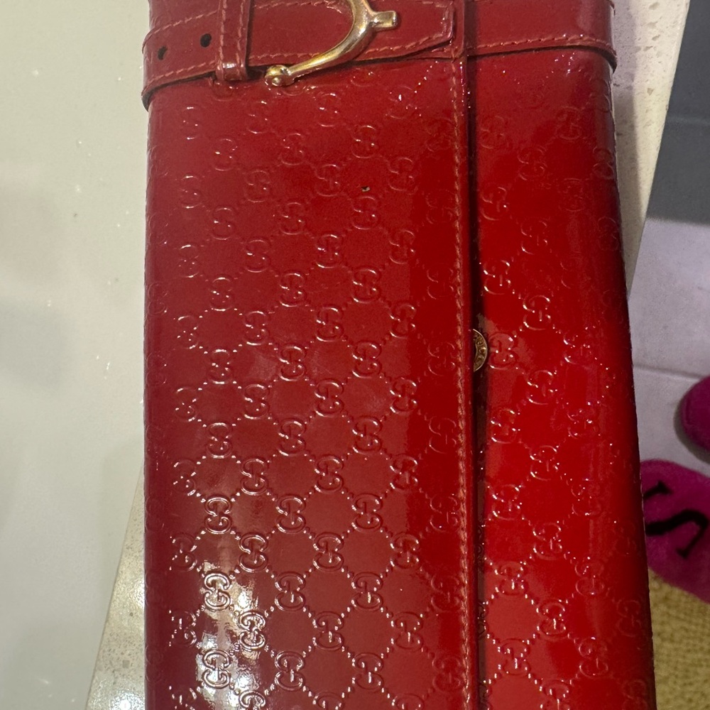 Gucci Red Embossed Leather Women's Bag